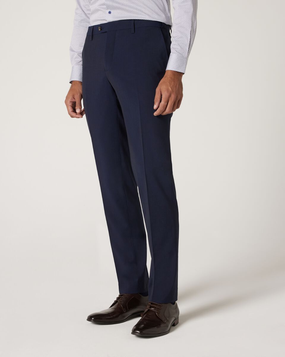 Wool Blend Regular Stretch Premium Tailored Pant, Navy, hi-res